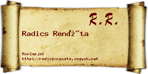 Radics Renáta névjegykártya